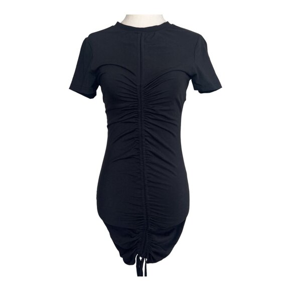 Superdown Yasmine Ruched Tie Mini Short Sleeve Dress - Picture 2 of 5